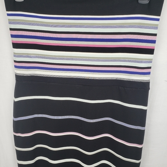 White House Black Market Striped Midi Dress - Black, Purple, Pink, White - Picture 3 of 9